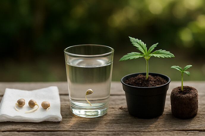 Vergleich der Methoden zum Keimen von Cannabis Samen: Küchenpapier, Wasserglas, Erde, Quelltabletten